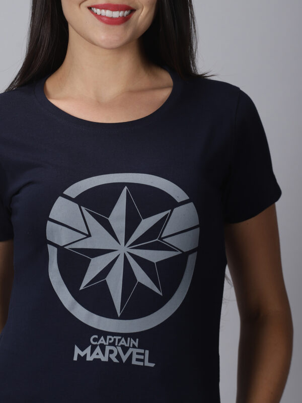 Navy Cotton Round Neck Graphic T-Shirt - Image 5